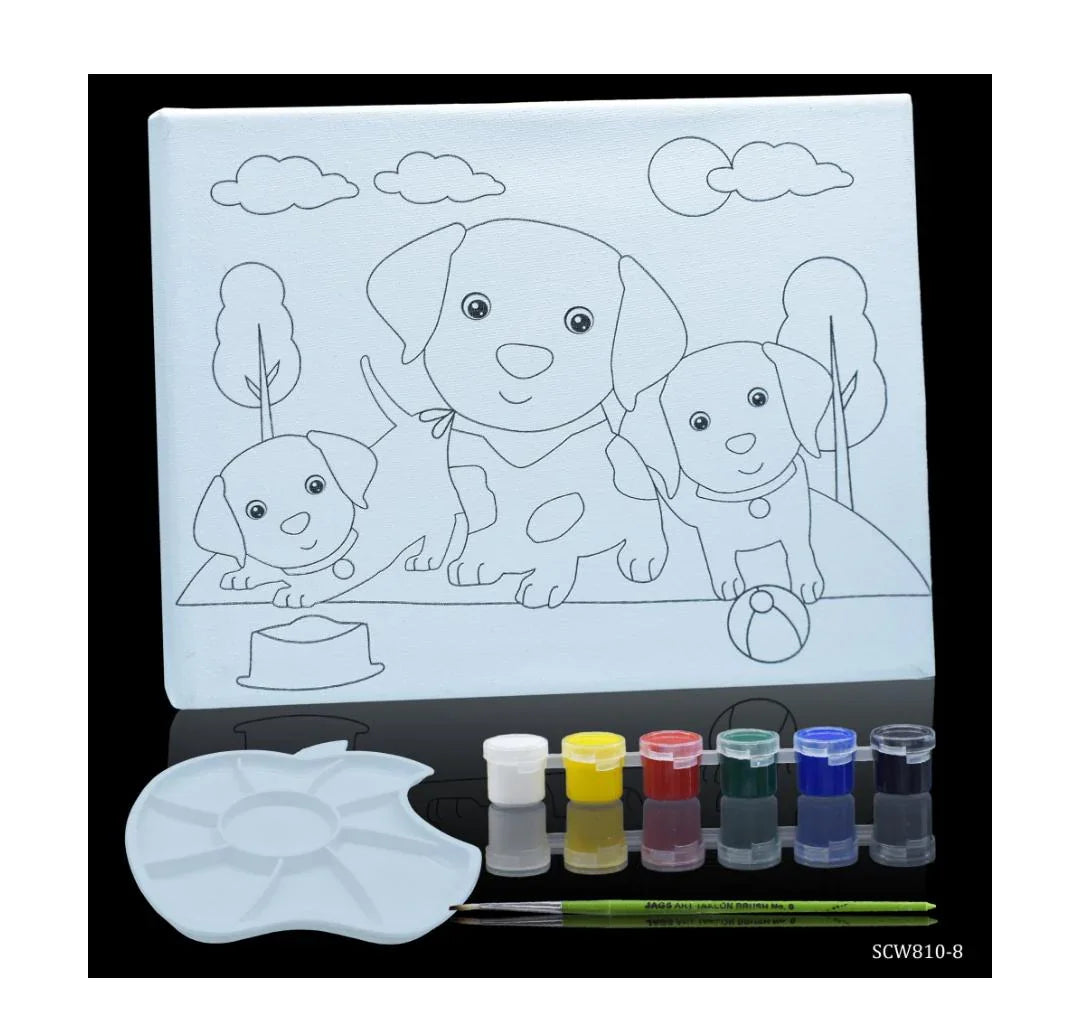 Stretched Canvas With Print Baby Dog 8x10 SCW810-8