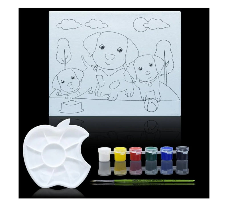 Stretched Canvas With Print Baby Dog 8x10 SCW810-8