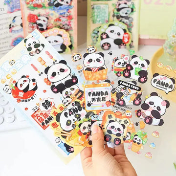 (Buy 1 Get 1 Free) Cute Panda Pet stickers for Journaling and scrapbooking l Pack of 1 contains 4 sheets l 100x150mm
