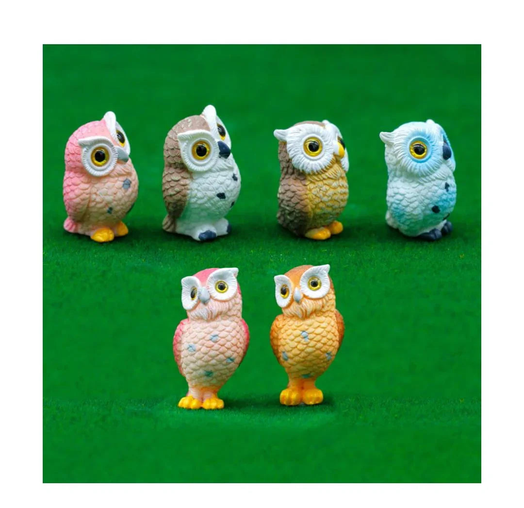 Miniature Model Owl 7 Pcs C1234-1 To 7 C1234-A