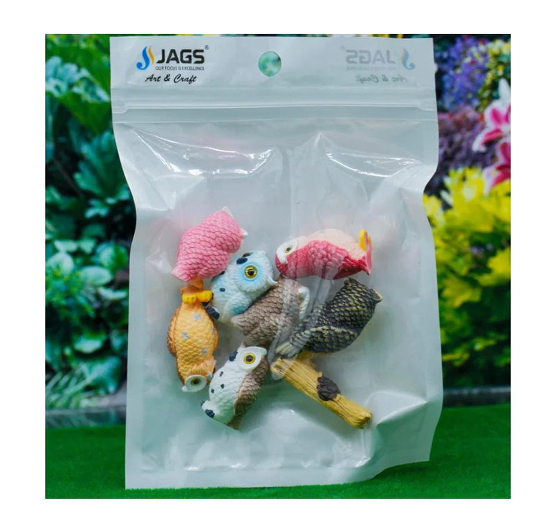 Miniature Model Owl 7 Pcs C1234-1 To 7 C1234-A