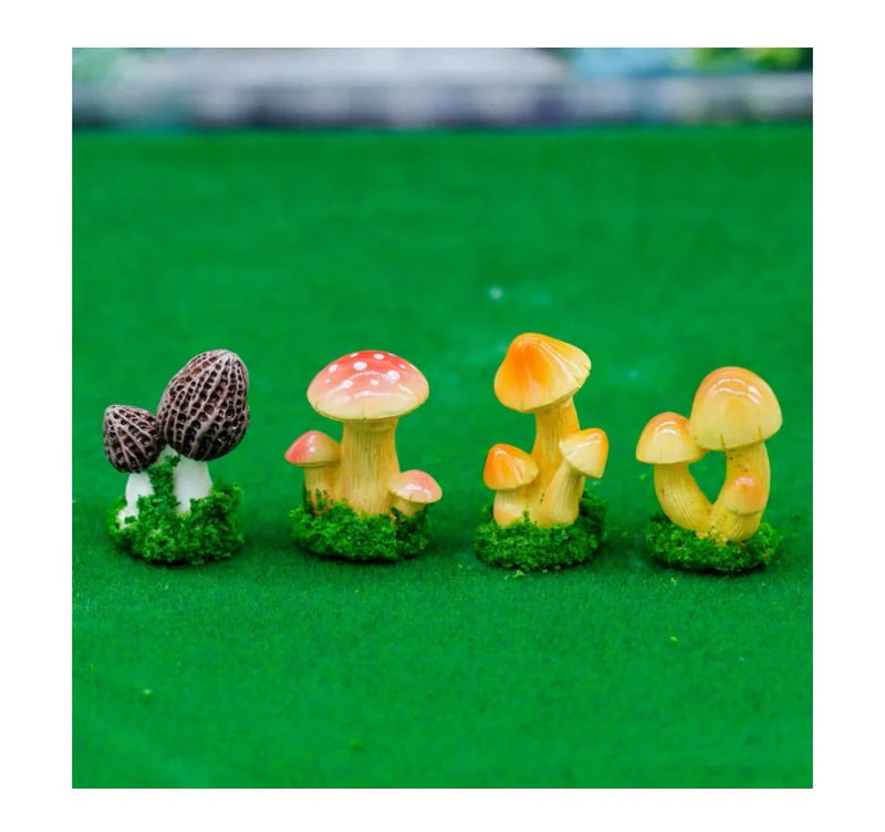 Miniature Model Mushroom 4 Pcs Set C1299-1/2/3/4 C1299-1-4