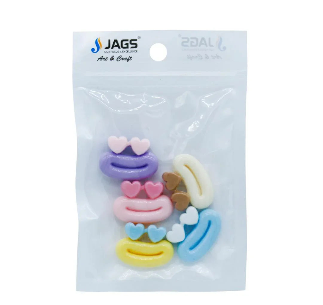 Miniature Model Mouth Eye Heart 5 Pcs Mix Colour MMAN-17