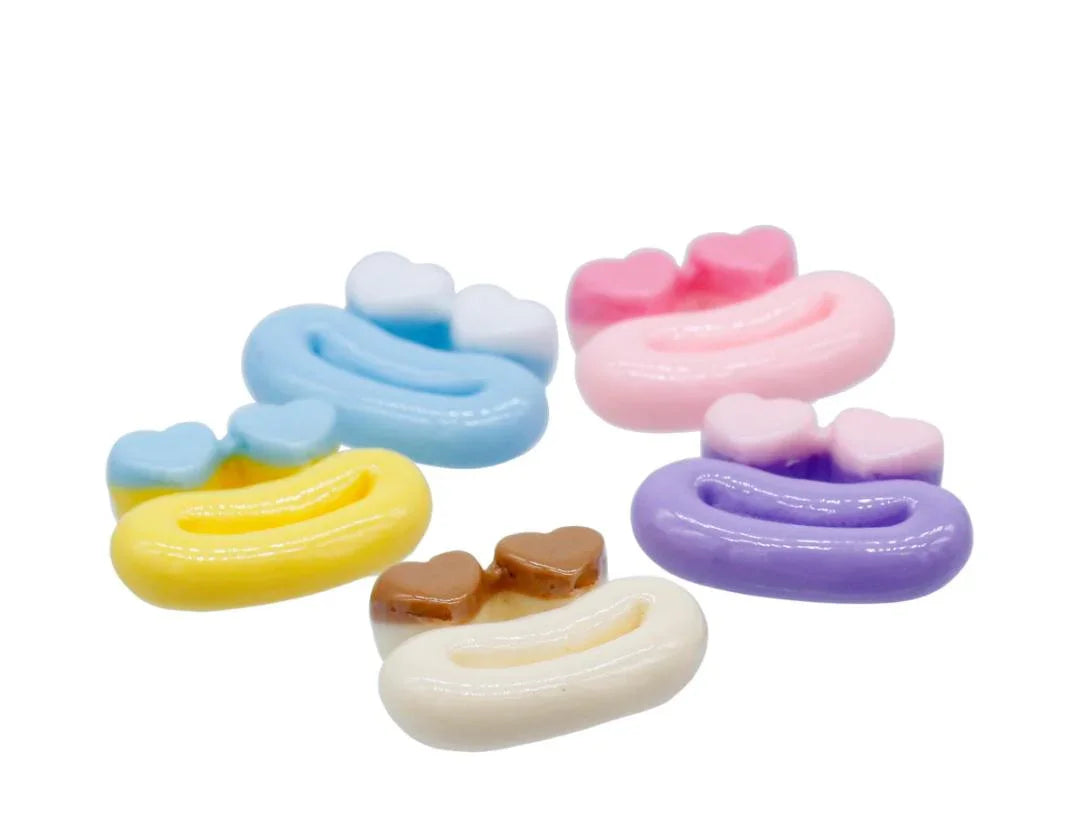 Miniature Model Mouth Eye Heart 5 Pcs Mix Colour MMAN-17