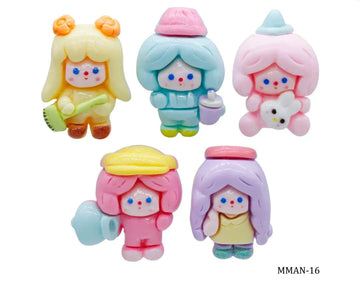 Miniature Model Kids Girls 5 Pcs Mix Colour MMAN-16
