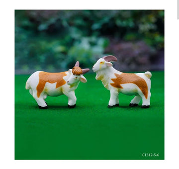 Miniature Model Goat White 2 Pcs Set C1312-5/6 C1312-5-6