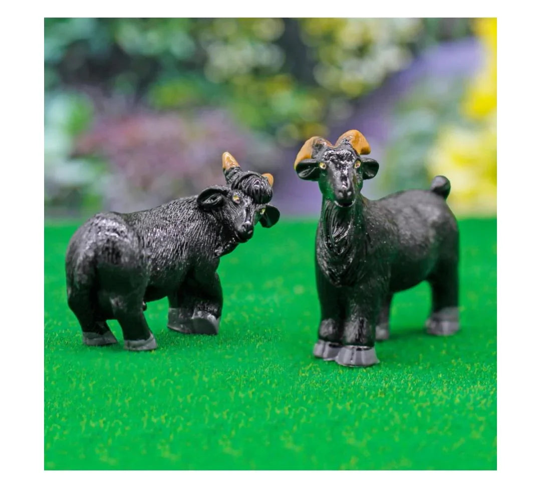 Miniature Model Goat Black 2 Pcs Set C1312-7/8 C1312-7-8