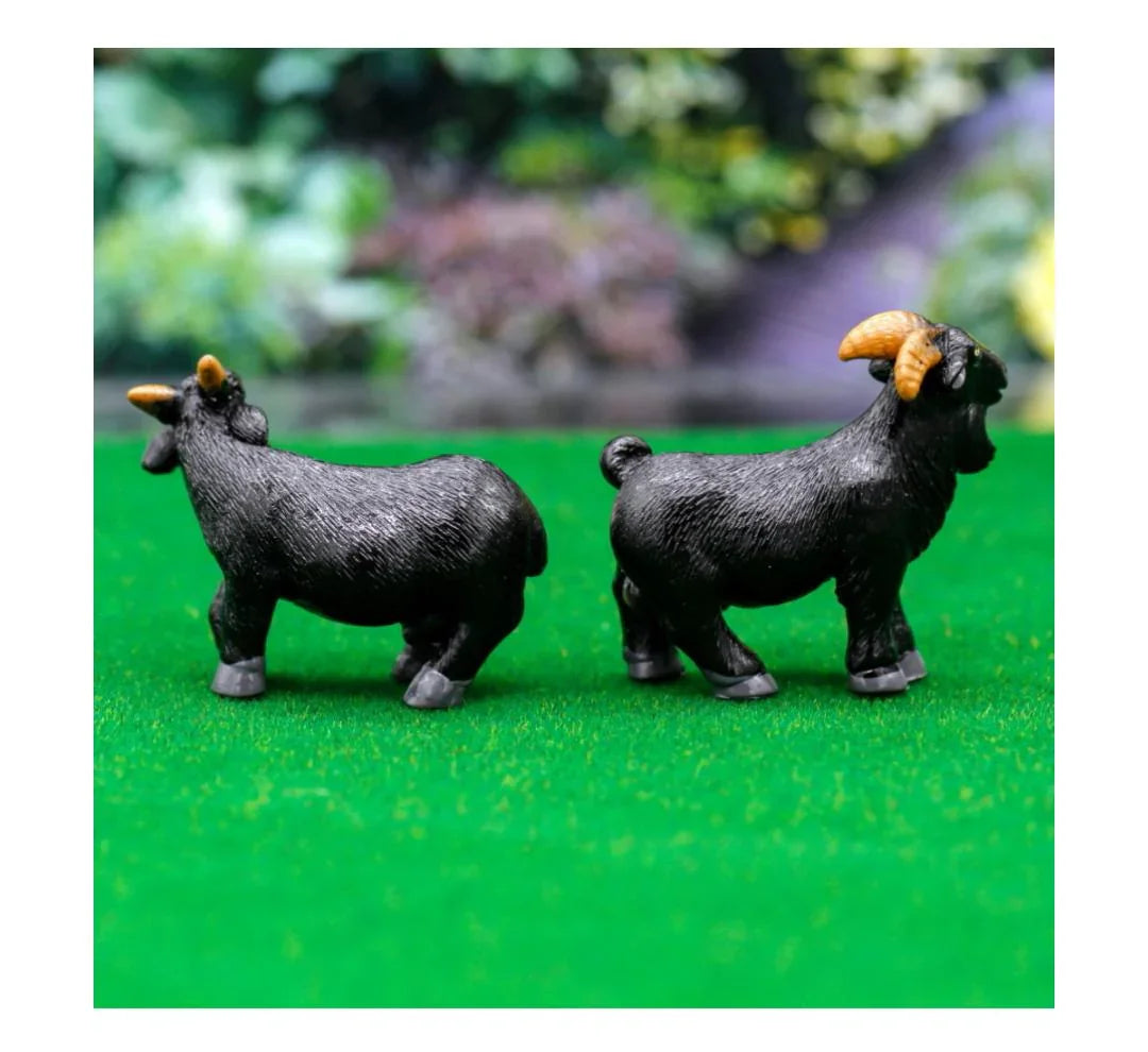 Miniature Model Goat Black 2 Pcs Set C1312-7/8 C1312-7-8