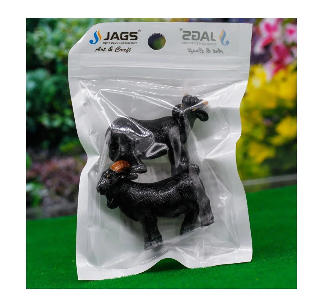 Miniature Model Goat Black 2 Pcs Set C1312-7/8 C1312-7-8