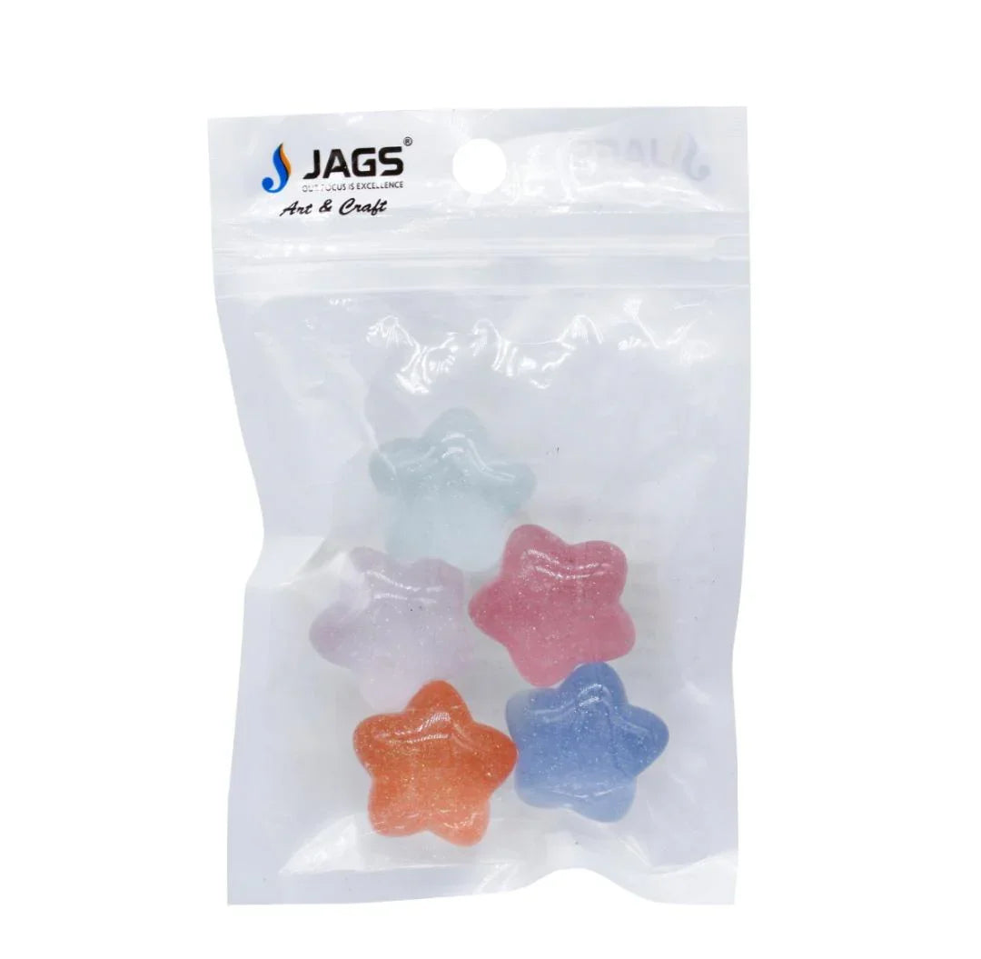 Miniature Model Glitter Star 5 Pcs Mix Colour MMAN-23