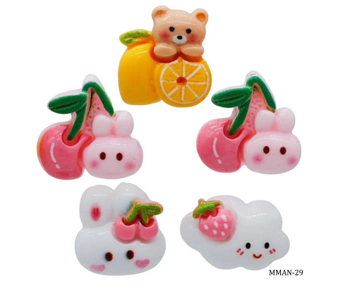 Miniature Model Fruit & Flower 5 Pcs Mix Colour MMAN-29