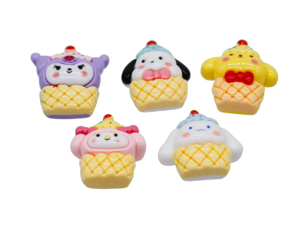 Miniature Model Cup Cake Cartoon 5 Pcs Mix Colour MMAN-21