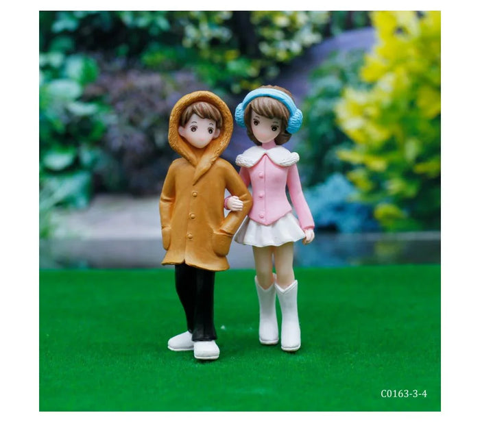 Miniature Model Couple Set Orange & Pink C0163-1/2 C0163-3-4