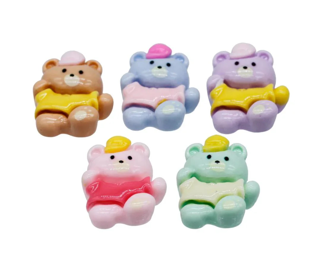 Miniature Model Cartoon Teddy 5 Pcs Mix Colour MMAN-24