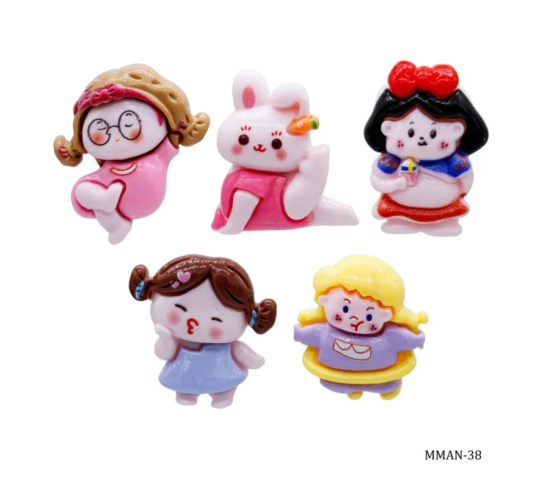 Miniature Model Cartoon Girls 5 Pcs Mix Colour MMAN-38
