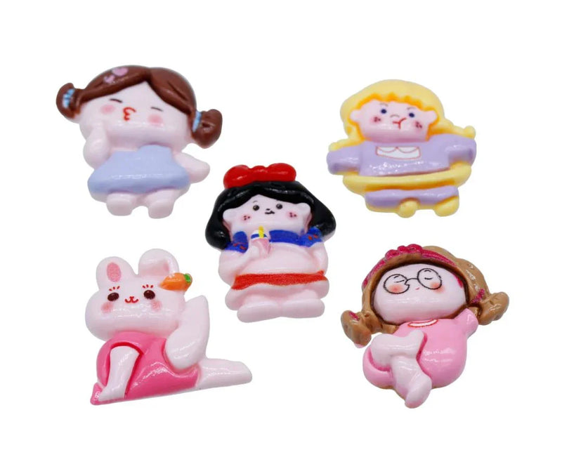 Miniature Model Cartoon Girls 5 Pcs Mix Colour MMAN-38