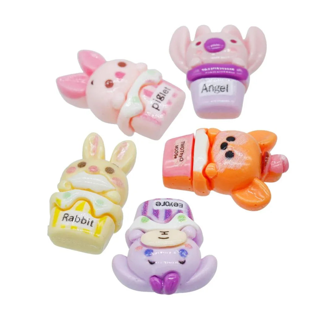 Miniature Model Cartoon Animal Fruit 5 Pcs Mix Colour MMAN-09