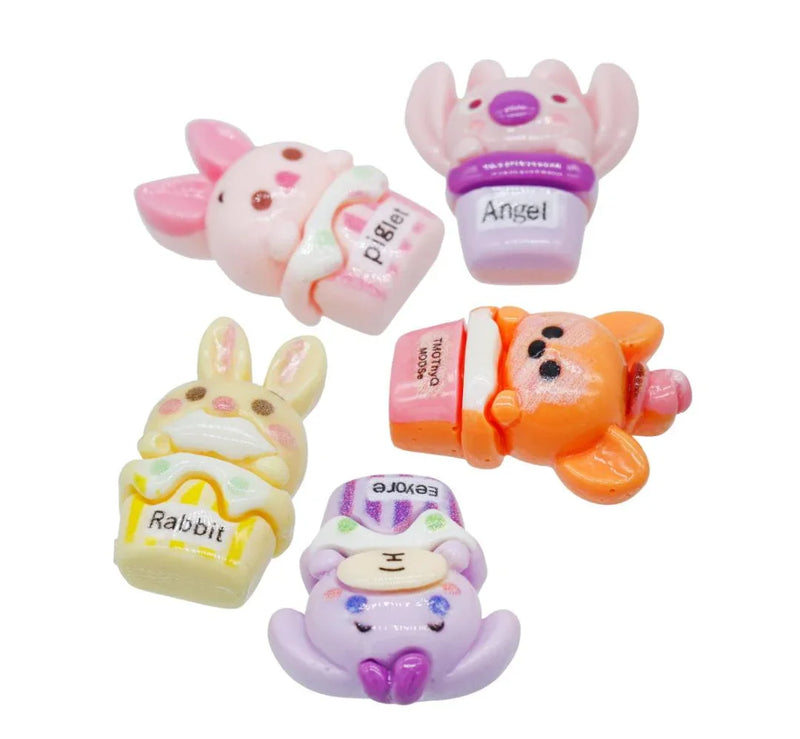 Miniature Model Cartoon Animal Fruit 5 Pcs Mix Colour MMAN-09