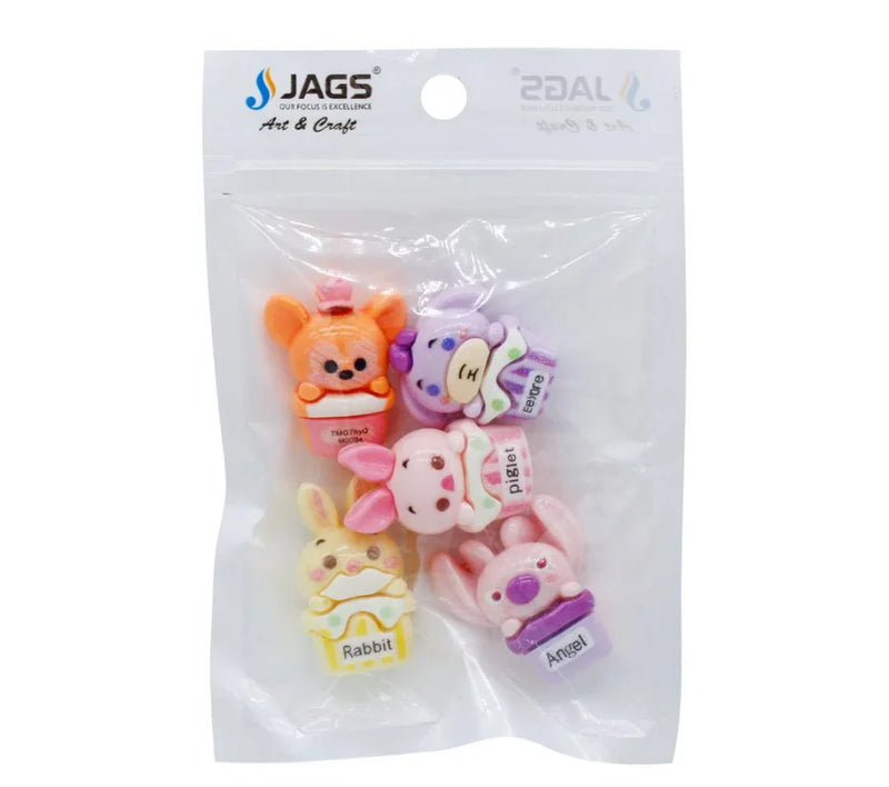 Miniature Model Cartoon Animal Fruit 5 Pcs Mix Colour MMAN-09