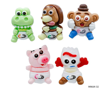 Miniature Model Cartoon Animal 5 Pcs Mix Colour MMAN-32