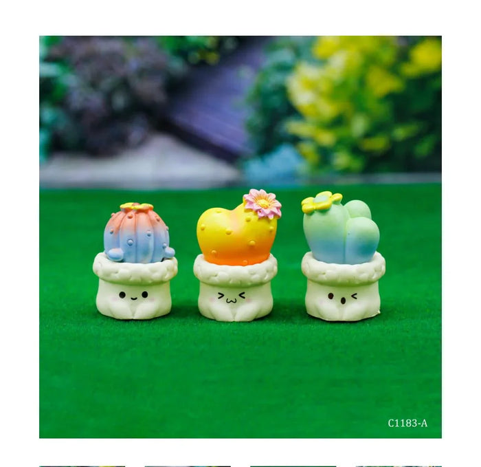 Miniature Model Cactus Plant 3 Pcs Set C1299-1/3/5 C1183-A
