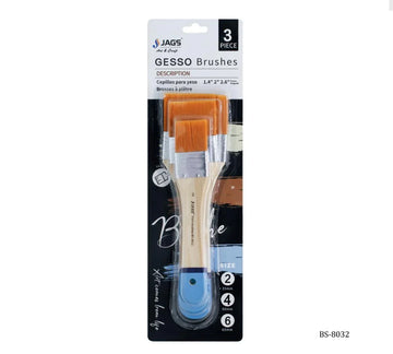 Gesso Paint Brush 3 Pcs Set Synth Hair Lig – Sizes 35 ,50, 65mm