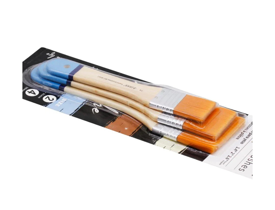 Gesso Paint Brush 3 Pcs Set Synth Hair Lig – Sizes 35 ,50, 65mm