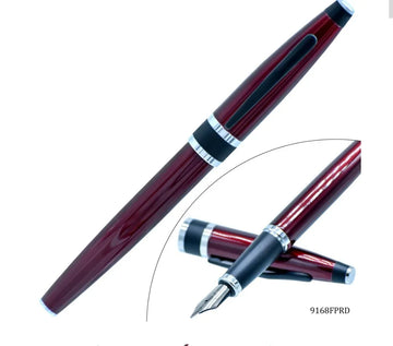 Fountain Pen Red Black Clip 9168FPRD