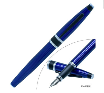 Fountain Pen Blue Black Clip 9168FPBL