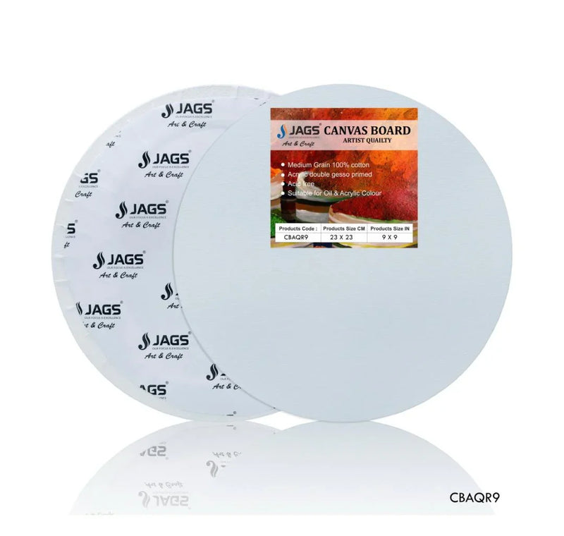 Canvas Board Round Artist Quality White – 9 Inch (CBAQR9)