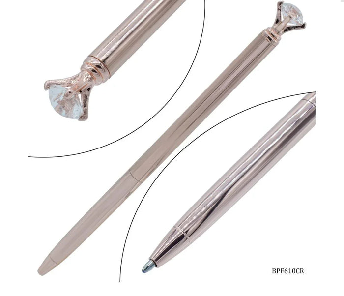 Ball Pen Fancy Top Small Diamonds Copper – BPF610CR