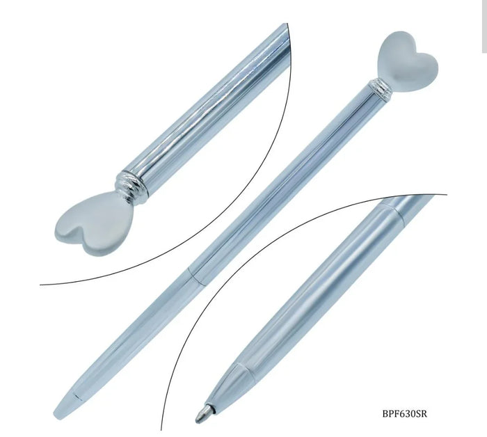 Ball Pen Fancy Top Heart Silver – BPF630SR