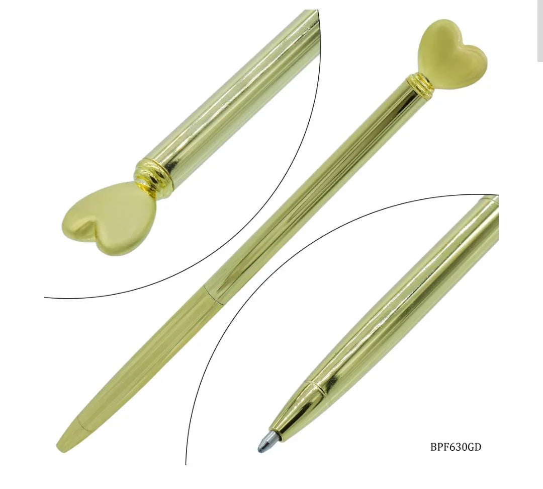 Ball Pen Fancy Top Heart Gold – BPF630GD