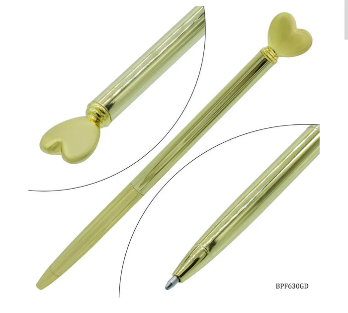 Ball Pen Fancy Top Heart Gold – BPF630GD