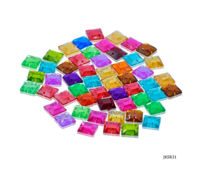Jags Kundan Stone With Hole Square – 10Gms, 10×10MM (JKSR31)