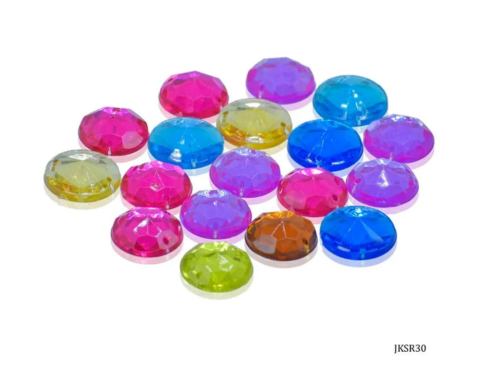 Jags Kundan Stone With Hole Round Diamond – 10Gms, 16MM (JKSR30)