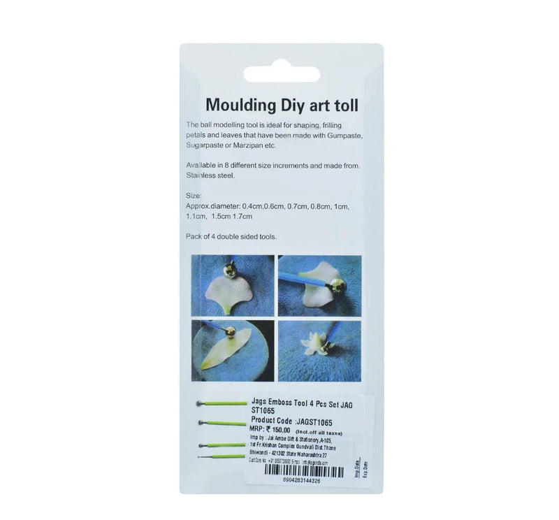 DIY Cake Tools – AmyTalk 4Pcs Metal Ball Baking Fondant Cake Tools, Stainless Steel, 8-Head Pen for Sugar Flower