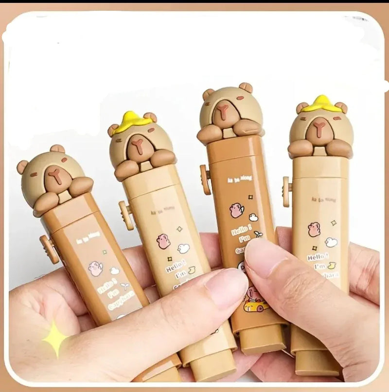 (Buy 1 Get 1 Free) Brown Bear Pushpull Mechanical Rubbers with 1 Pcs Refill Erasers