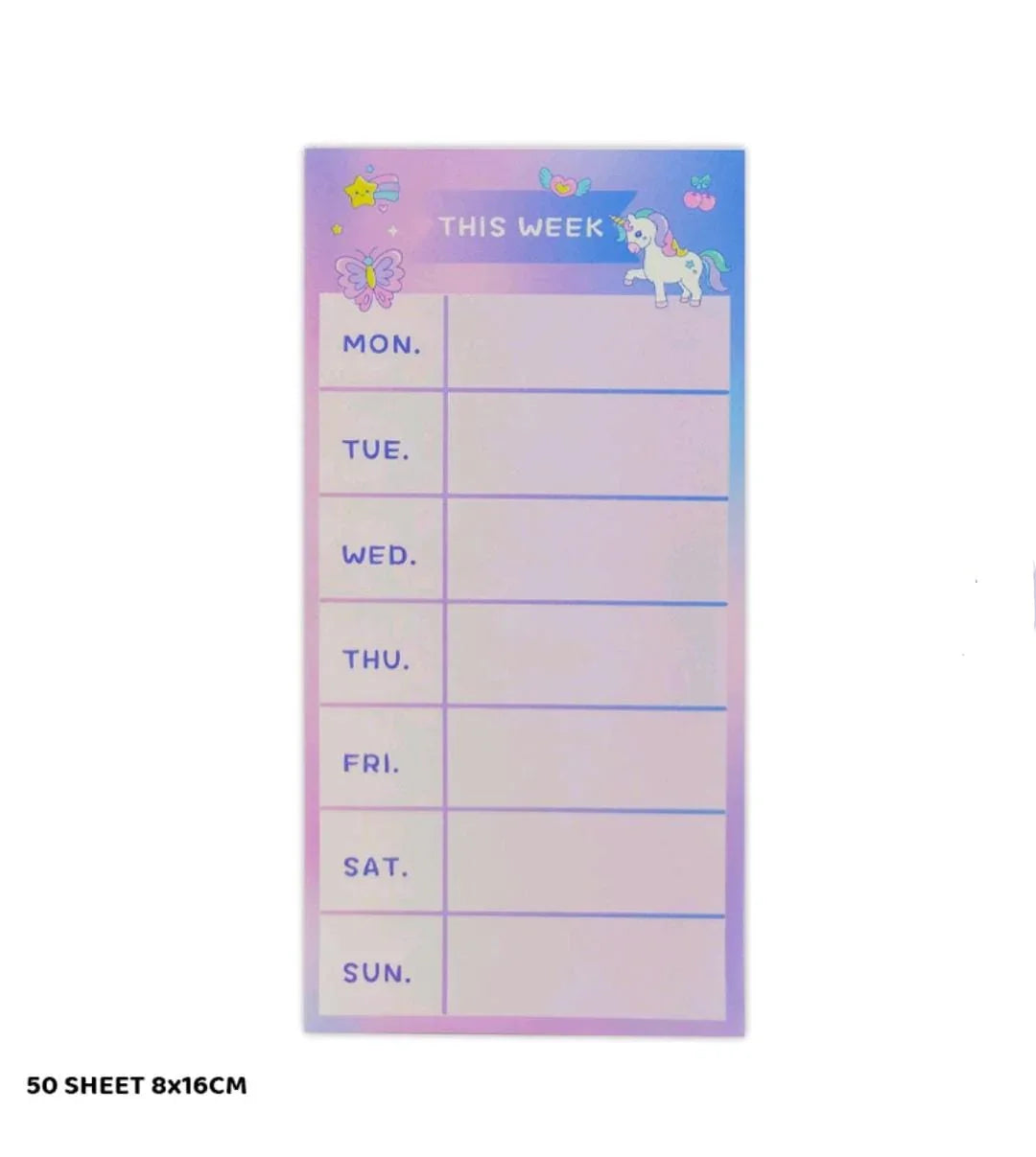 (Buy 1 Get 1 Free) Unicorn Weekly Planner to do list Notepad for self organisation I return gift