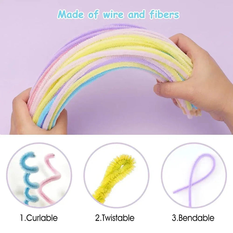 Pastel Pipe Cleaner Plain 90-100Pc Multi Colored (Pc100P)  (Contain 1 Unit)