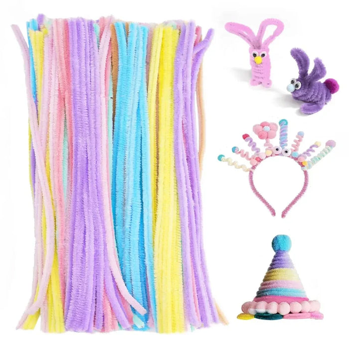 Pastel Pipe Cleaner Plain 90-100Pc Multi Coloured I Thick Quality I Washable Premium Quality