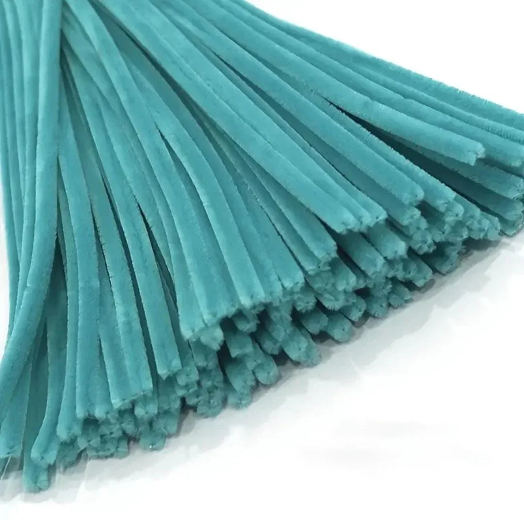 Peacock Blue Pipe Cleaner Plain l Pack of 100Pc l