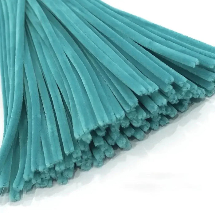 Peacock Blue Pipe Cleaner Plain l Pack of 100Pc l 8mm