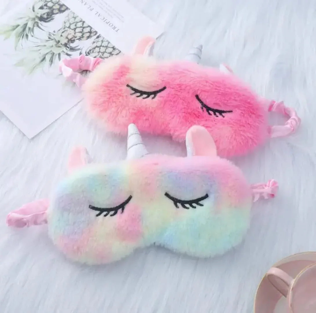 Cute Pastel unicorn Fur Eye mask l Pack of 1