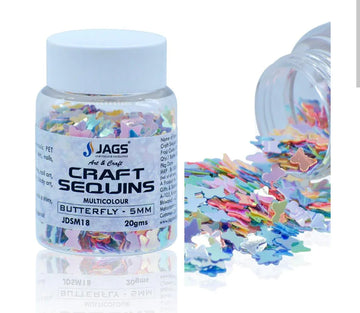 Jags Craft Sequins Multi Colour 20GMS Butterfly 5MM – JDSM18