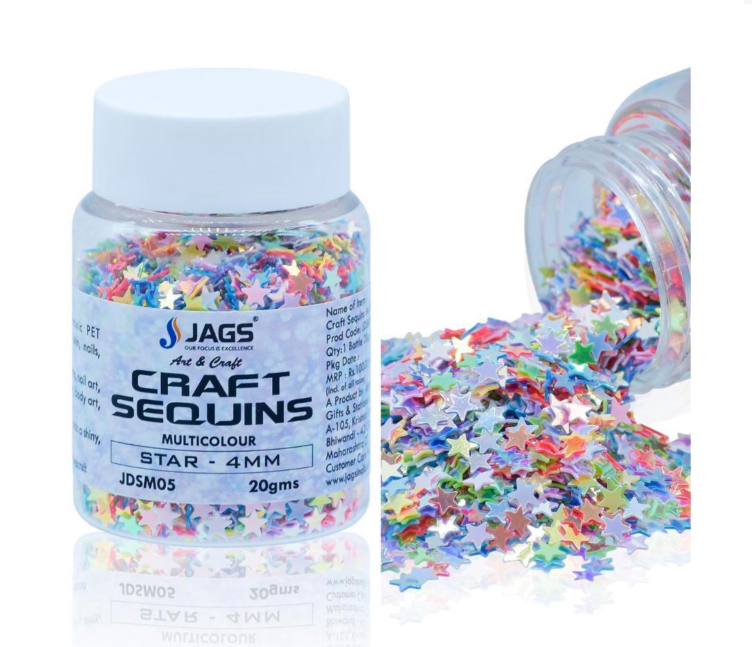 Jags Craft Sequins Multi Colour 20GMS Star 4MM – JDSM05