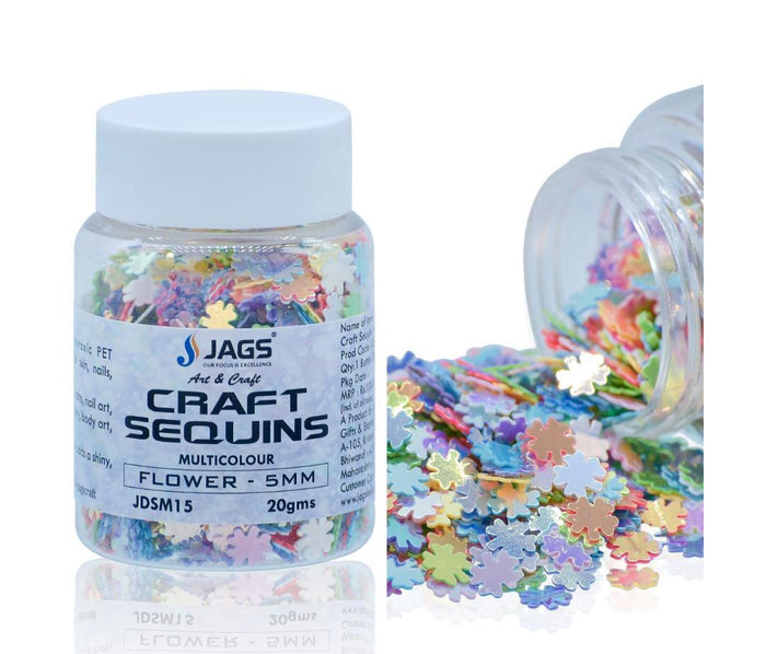 Jags Craft Sequins Multi Colour 20GMS Flower 5MM – JDSM15