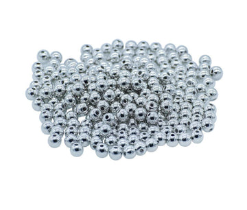 Craft Beads Round Silver Colour 6MM 25Gms – JCBSR6MM