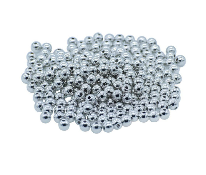 Craft Beads Round Silver Colour 6MM 25Gms – JCBSR6MM