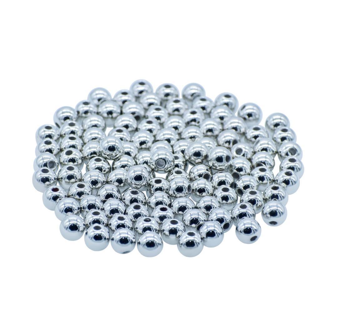Craft Beads Round Silver Colour 8MM 25Gms – JCBSR8MM